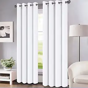 Rideau tamisant à oeillets Novan blanc l.140 x H.260 cm GoodHome