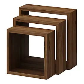 Étagère murale cube modulable Form Rigga effet noyer vendue par 3 pièces