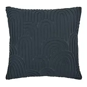 Coussin Tohono GoodHome bleu marine L.45 x l.45 x ep.80 cm