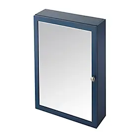 Armoire de toilette bleu mat l.50 x H.70 x P.15 cm, GoodHome Perma