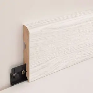 Plinthe à clipser "Cahuita" mat effet bois blanc L. 220 x H. 8 cm x Ép. 13 mm