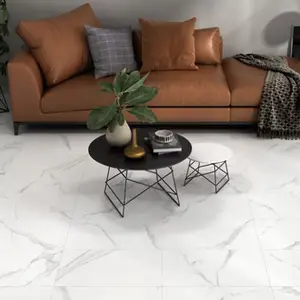 Carrelage de sol intérieur "PUNE MARBRE" blanc 30 X 60 cm