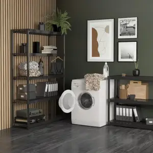 Etagère résine noir "Liane" l. 120 cm x H. 175 cm x P. 40 cm