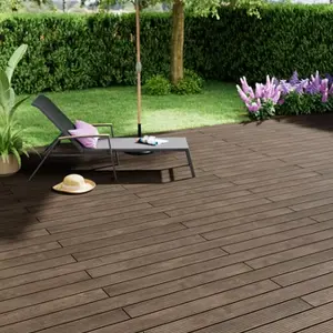Lame de terrasse "Acera" brun L. 2,4 m x l. 14,4 x EP. 2,7 cm