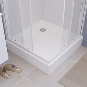 Receveur de douche acrylique carré 80x80cm blanc "DOMMEL"