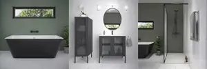 Baignoire semi-ilot noir mat 170 x 75 cm
