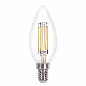 Lot 2 ampoules LED à filament flamme Jacobsen E14 470 lm 3.4W 40W blanc chaud transparent