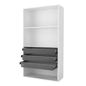 Dressing ouvert tablettes et tiroirs blanc GoodHome Atomia H. 187,5 x L. 100 x P. 45 cm