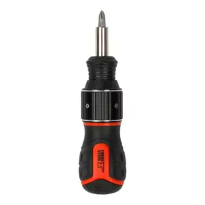Tournevis cliquet 6 en 1 acier chrome vanadium + embouts