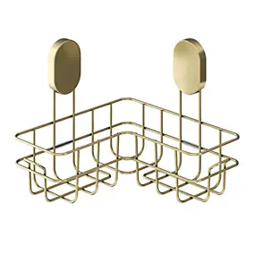 Panier d'angle de douche en acier inoxydable or Cavally GoodHome