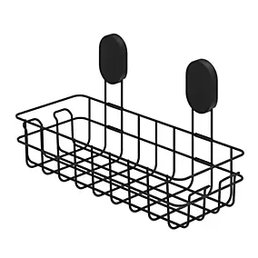 Panier de douche filaire L en acier inoxydable noir Cavally GoodHome