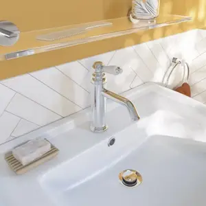 Mitigeur lavabo IZELIE chrome, monolevier, hauteur 15,1 cm, mousseur anticalcaire, bonde clic-clac