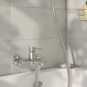 Mitigeur bain/douche mural EDELIE C acier inoxydable chromé 16,8x11x18,7 cm débit 40 L/min