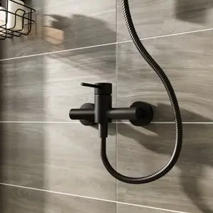 Mitigeur douche mécanique EDELIE noir mat corps laiton et zinc cartouche céramique 35 mm