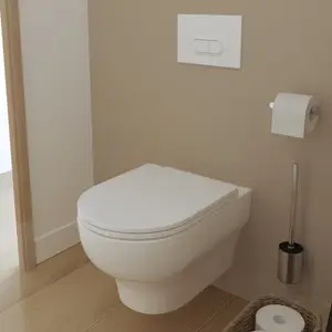Cuvette WC suspendue céramique carénée sans rebord et vortex CALICIA 35 x 36 x 53 cm