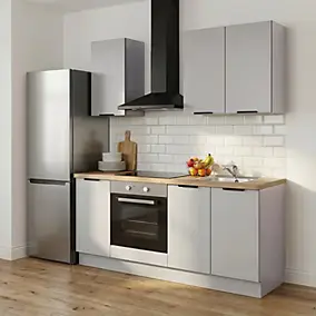 Cuisine complète GoodHome Stevia gris mat sans électroménager