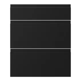 Façade de cuisine 1 tiroir et 2 casseroliers Garcinia noir mat l.60 x H.72 cm GoodHome