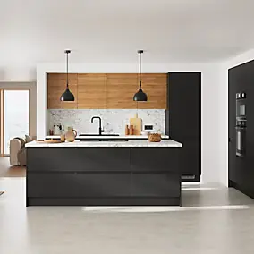 Façade de cuisine sous-hotte / casserolier Garcinia noir mat l.50 x H.36 cm GoodHome