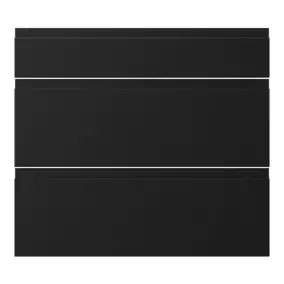 Façade de cuisine 1 tiroir et 2 casseroliers Garcinia noir mat l.80 x H.72 cm GoodHome
