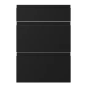 Façade de cuisine 1 tiroir et 2 casseroliers Garcinia noir mat l.50 x H.72 cm GoodHome