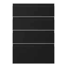 Façade de cuisine 3 tiroirs et 1 casserolier Garcinia noir mat l.50 x H.72 cm GoodHome