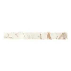 Plinthe "Sculture warm" Grès cérame émaillé crème effet marbre - 7.5 x 61.5 cm