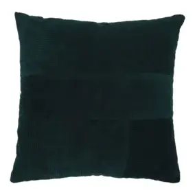 Housse de coussin en velours côtelé Ambur vert foncé l.45 x L.45cm GoodHome