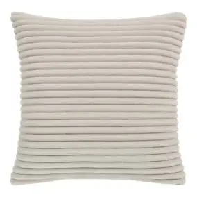 Housse de coussin en velours côtelé Cuban blanc cassé l.45 x L.45cm GoodHome