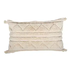Housse de coussin Manille motif tufté bohème beige l.30 x L.50cm GoodHome