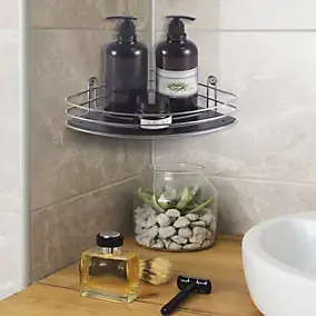 Panier de douche en angle l.26,5 x H.7 x P.20 cm, Glomma