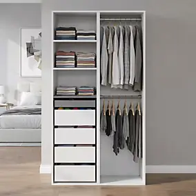 Dressing ouvert blanc GoodHome Atomia H. 187,5 x L. 100 x P. 58 cm
