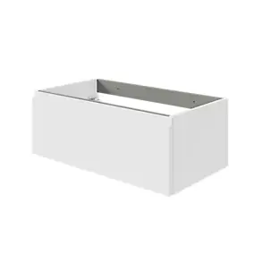 2 meubles sous vasque l. 80 cm blanc et effet chêne avec plan de toilette effet chêne GoodHome Kentia
