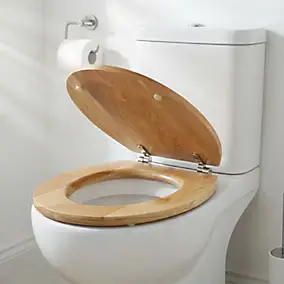 Abattant WC en chêne avec fermeture standard, GoodHome Cervia