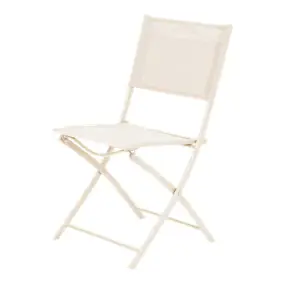 Chaise de jardin pliante Saba beige H.84,5 cm GoodHome