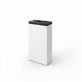 Meuble lave-mains à poser blanc mat l.44 cm Imandra + plan vasque effet marbre noir, GoodHome