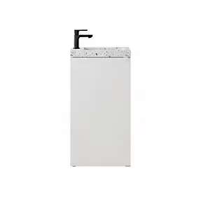 Meuble lave-mains à poser blanc mat l.44 cm Imandra + plan vasque terrazzo, GoodHome