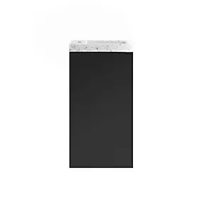 Meuble lave-mains à poser noir mat l.44 cm Imandra + plan vasque noir terrazzo, GoodHome