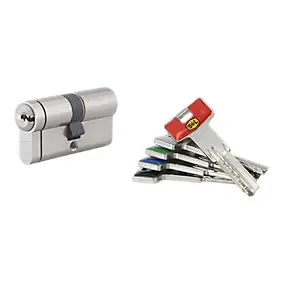 Double cylindre de serrure 30 x 30 mm nickel satiné Smith & Locke