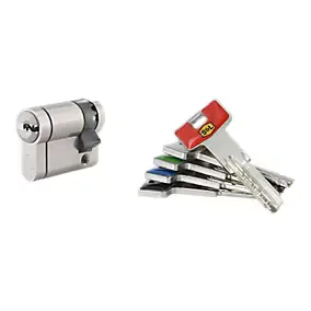 Double cylindre de serrure 30 x 10 mm nickel satiné Smith & Locke
