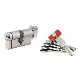 Double cylindre de serrure 30 x 30 mm nickel satiné Smith & Locke