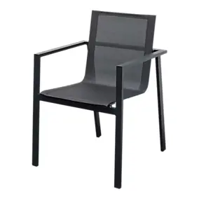 Fauteuil de jardin Galini aluminium noir H.84 cm GoodHome