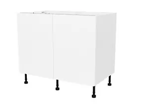 Meuble bas de cuisine avec 2 portes GoodHome Stevia blanc mat l.100 x H.72 cm