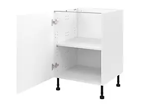 Meuble bas de cuisine avec 1 porte GoodHome Stevia blanc mat l.60 x H.72 cm