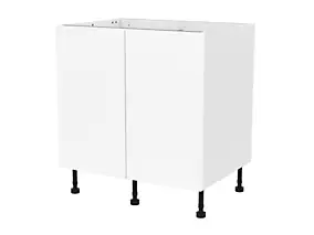 Meuble bas de cuisine avec 2 portes GoodHome Stevia blanc mat l.80 x H.72 cm