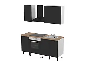Cuisine complète sans électroménager Garcinia noir mat GoodHome