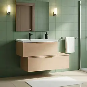 Ensemble meubles de salle de bains Kentia effet chêne avec plan vasque Levanna