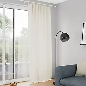 Rideau tamisant à passants effet tissé beige crème l.140 x H.260cm