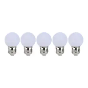 5 ampoules LED E27 mini globe dépoli 46 lm blanc chaud 0,7 W