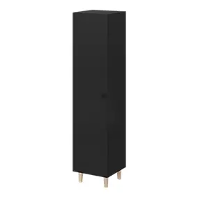 Armoire penderie 1 porte battante noire GoodHome Atomia H. 149,7 x L. 37 x P. 35 cm