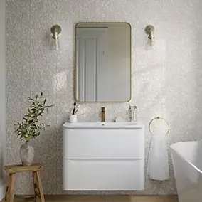 Mosaïque sol et mur en pierre beige L.31,5 x 31,5 cm x ép.8 mm, Bohai